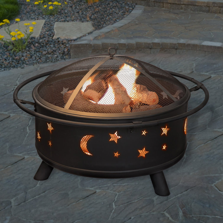 Arlmont Co. Suleika 32 Inch Star and Moon Outdoor Wood Burning